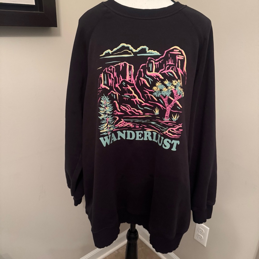 DIP Wanderlust Desert‎ Graphic Sweatshirt Women’s 2X Boho Travel Pullover
